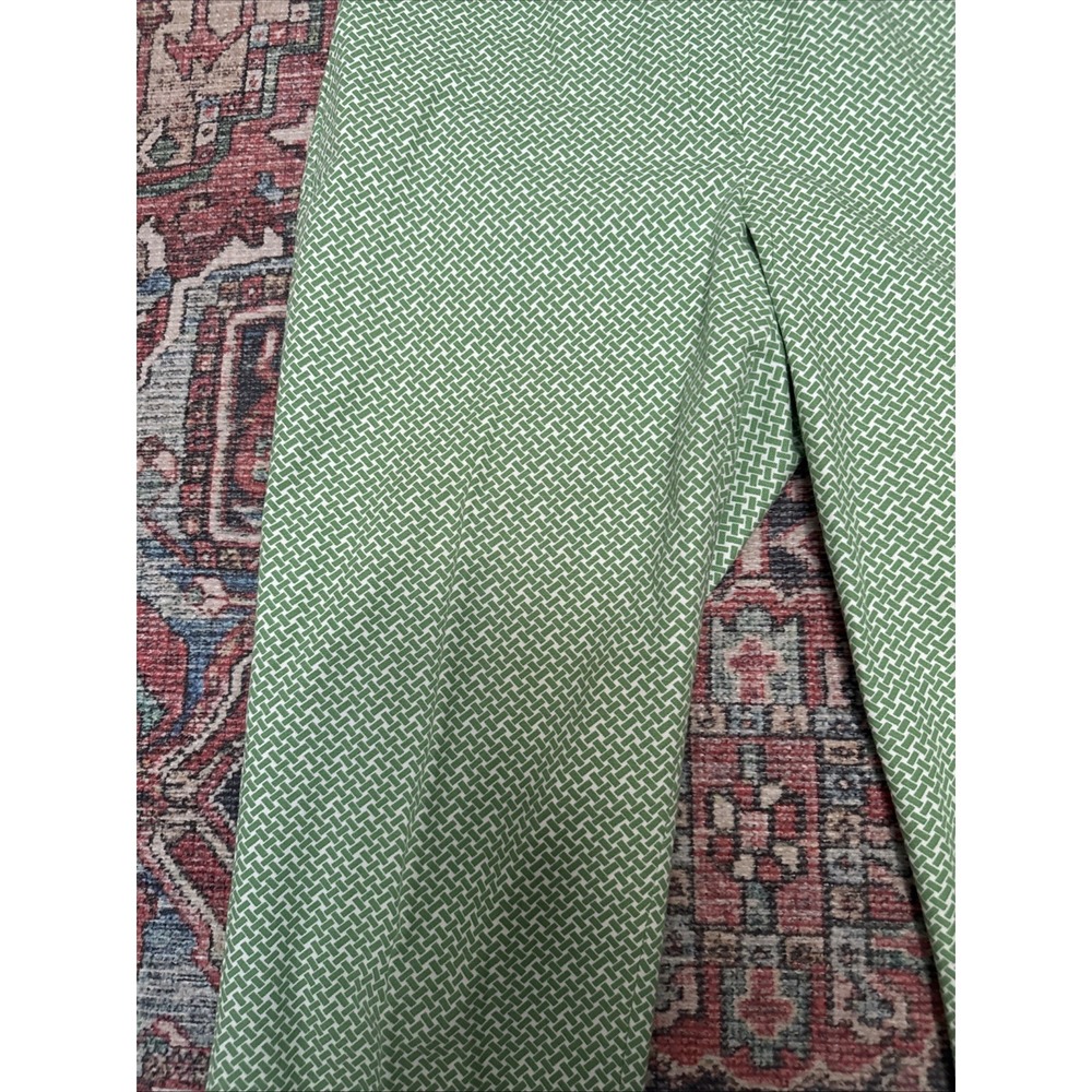 Talbots Heritage‎ Cropped Pants Women's Size 12 Green White Pattern Lattice - Picture 2 of 9